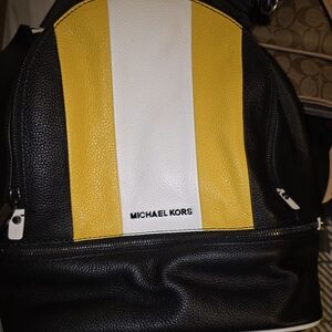 Michael Kors Backpack in Black, White, and Yellow